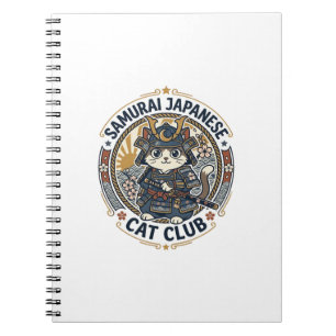 Cuaderno Gato Japonés Samurái Arte Vectorial POD - Samurái 