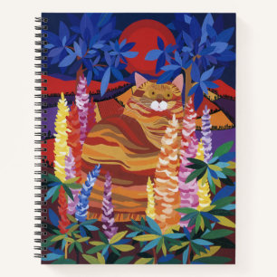 Cuaderno Gato jengibre en el jardín