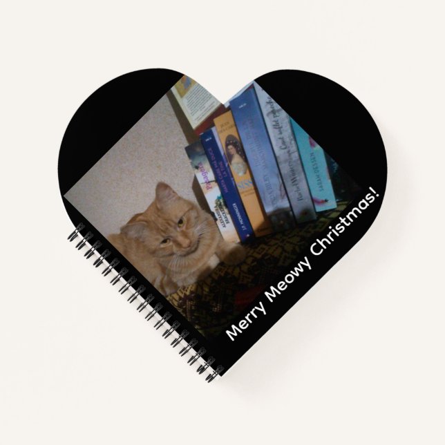 Cuaderno Gato jengibre, Foto Texto Personalizar forma de co (Anverso)
