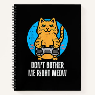 Cuaderno Gato Jugador No Me Molestes Maullido Divertido Hom