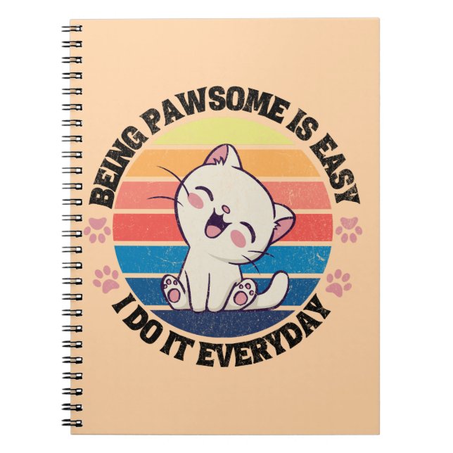 Cuaderno Gato kawaii blanco (Frente)