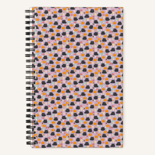 Cuaderno Gato Kawaii de Otoño y Calabaza