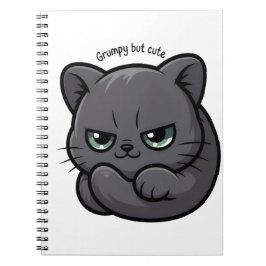 Cuaderno Gato Kawaii Grumpy para notas y garabatos