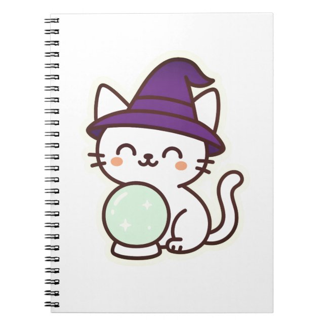 Cuaderno Gato Kawaii Halloween - Magnífico y adorable Spook (Frente)