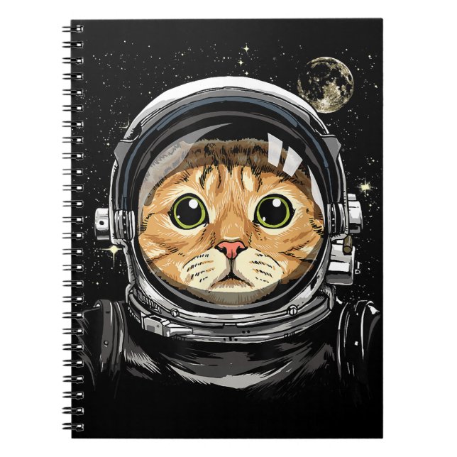 Cuaderno Gato Kitty Astronauta Animal Face Galaxia (Frente)