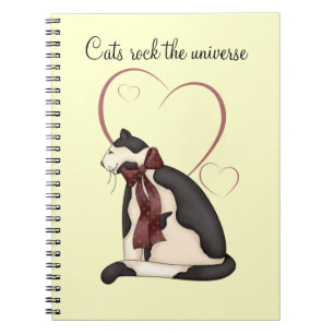 Cuaderno Gato Kitty con imágenes del corazón