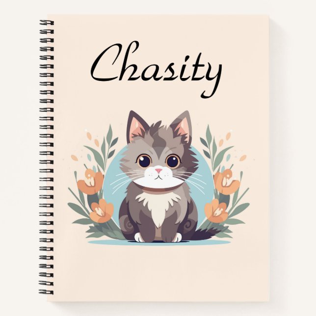 Cuaderno Gato Kitty Personalizado (Anverso)