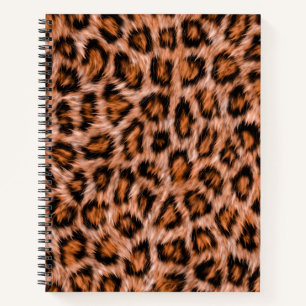 Cuaderno Gato Leopardo Jaguar Patrón Pelaje Marrón
