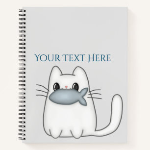 Cuaderno Gato lindo con pescado de premio