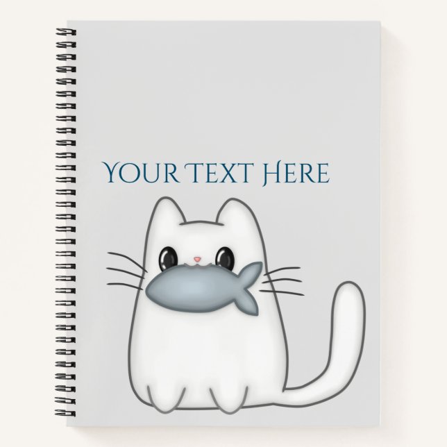 Cuaderno Gato lindo con pescado de premio (Anverso)