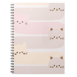 Cuaderno Gato lindo diseño pastel color rosa amarillo marró