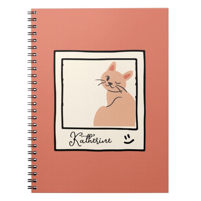 Cuaderno Gato lindo personalizado (Frente)