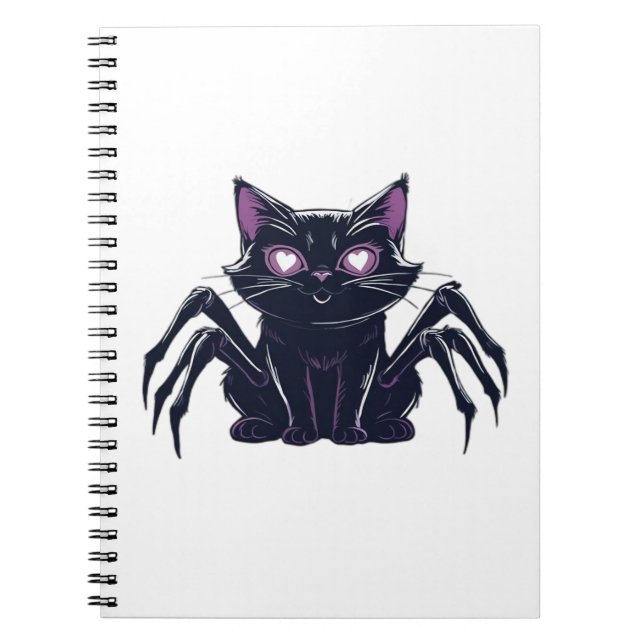 Cuaderno Gato lindo y espeluznante - Piernas de araña y ojo (Frente)