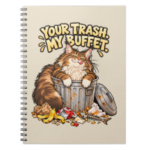 Gato Maine Coon Divertido - Tu Basura Mi Bufet