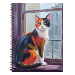 Cuaderno Gato Marmoleado | Mascota de Ventana en Acuarela