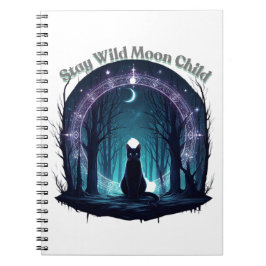 Cuaderno Gato místico bajo el arco de la luna