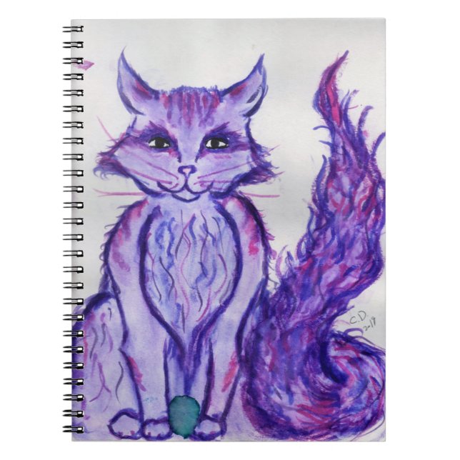 Cuaderno gato morado (Frente)