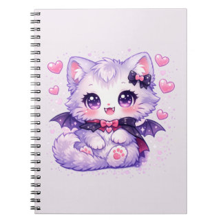 Cuaderno Gato Murciélago Kawaii – Gato Alado Vampiro Adorab