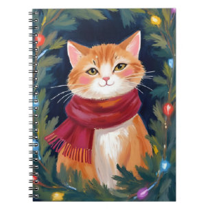 Cuaderno Gato Naranja Navideño Mascota Festiva