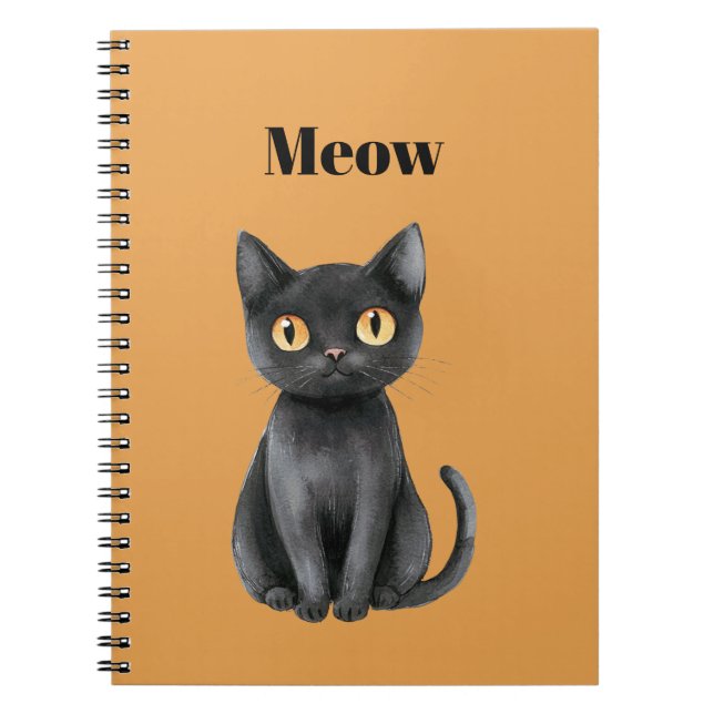Cuaderno Gato Naranja Negro Maúlla (Frente)