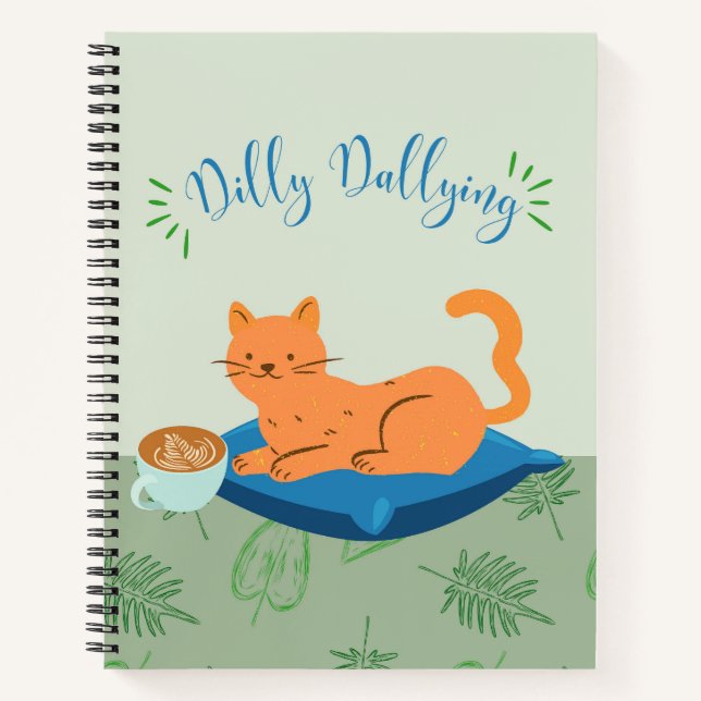 Cuaderno Gato Naranja Perezoso (Anverso)
