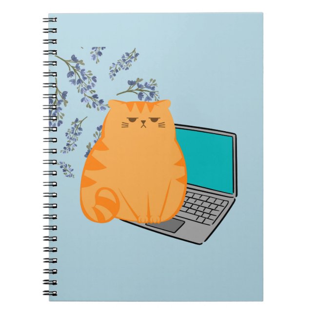 Cuaderno Gato Naranja Trabajando (Frente)