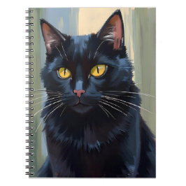 Cuaderno Gato Negro | Acuarela de Gatito Bonito