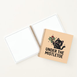 Cuaderno Gato Negro Adorable Bajo Muérdago Planificador de 