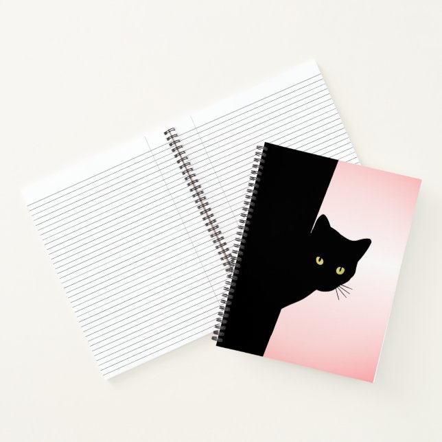 Cuaderno Gato negro astuto rosa (Interior)