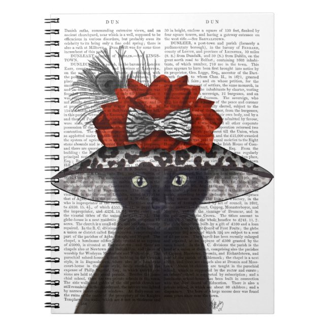 Cuaderno Gato negro con fabuloso Gorra (Frente)