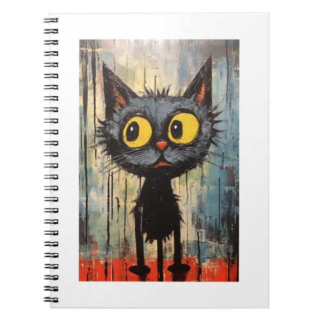 Cuaderno Gato negro con ojos amarillos (Frente)