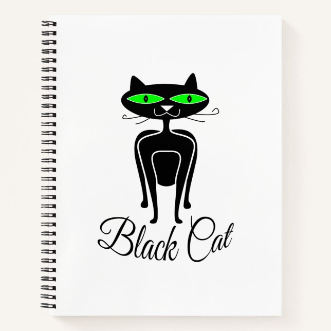 Cuaderno Gato negro con ojos verdes (Anverso)
