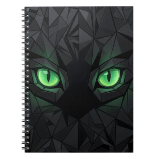 Cuaderno Gato negro de baja poliéster con ojos verdes esmer