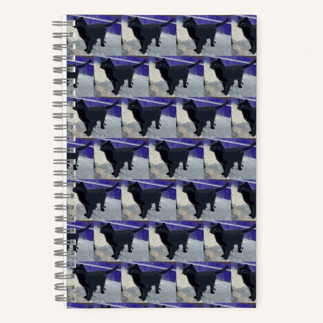 Cuaderno Gato negro de bloc de notas espiral (Anverso)
