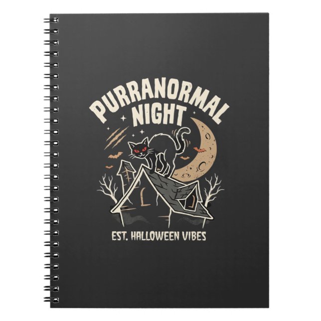 Cuaderno Gato Negro de Halloween Luna (2) (Frente)