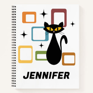 Cuaderno gato negro de mediados de siglo