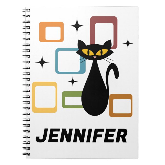 Cuaderno Gato negro de Mid Century (Frente)
