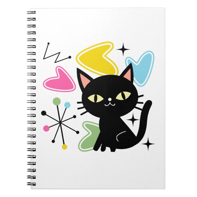Cuaderno Gato negro de Mid Century (Frente)