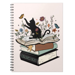 Cuaderno Gato negro en un portátil para gatos divertidos pa