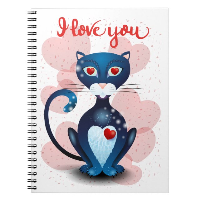 Cuaderno Gato negro enamorado (Frente)