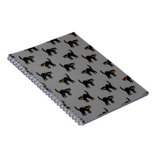 Cuaderno Gato Negro Enojado Ojos Amarillos Regalos Hallowee