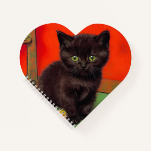 Cuaderno Gato negro estilo Van Gogh