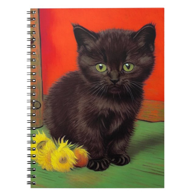 Cuaderno Gato negro estilo Van Gogh (Frente)