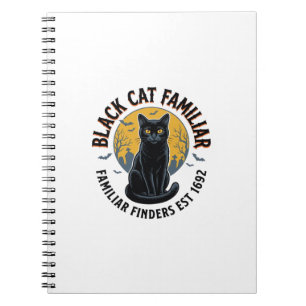 Cuaderno Gato Negro Familiar Diseño de Rescate de Halloween