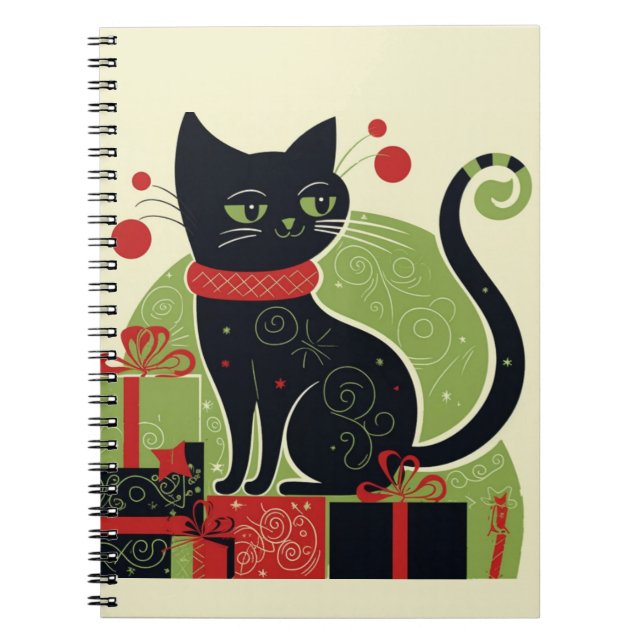 Cuaderno Gato negro festivo (Frente)