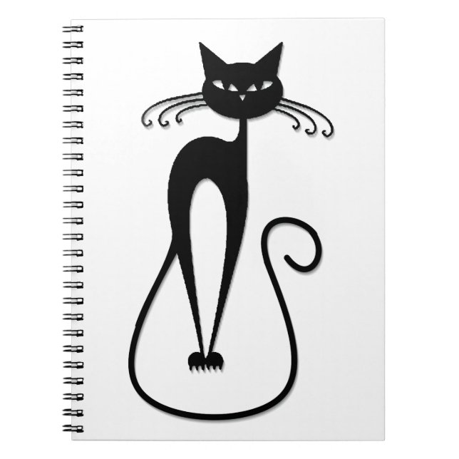 Cuaderno Gato negro flaco caprichoso (Frente)