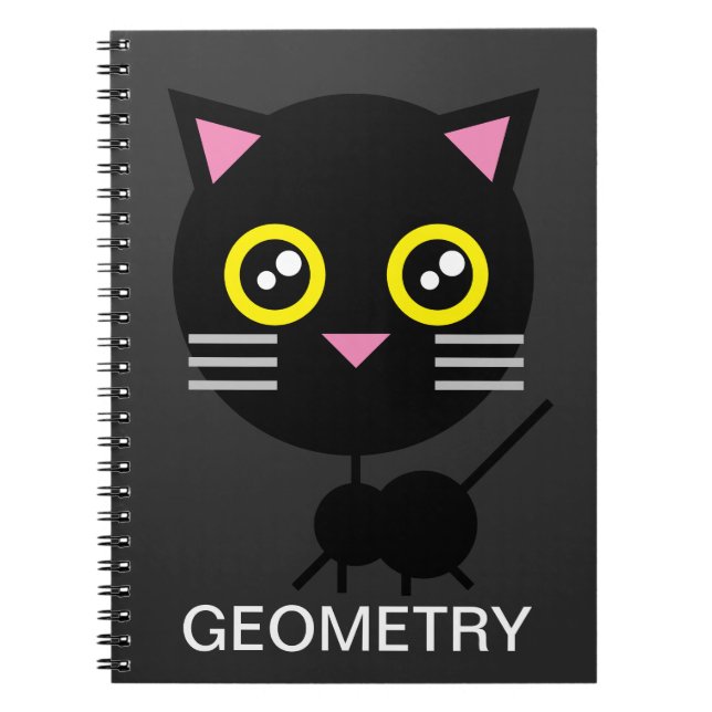 Cuaderno Gato negro geométrico (Frente)