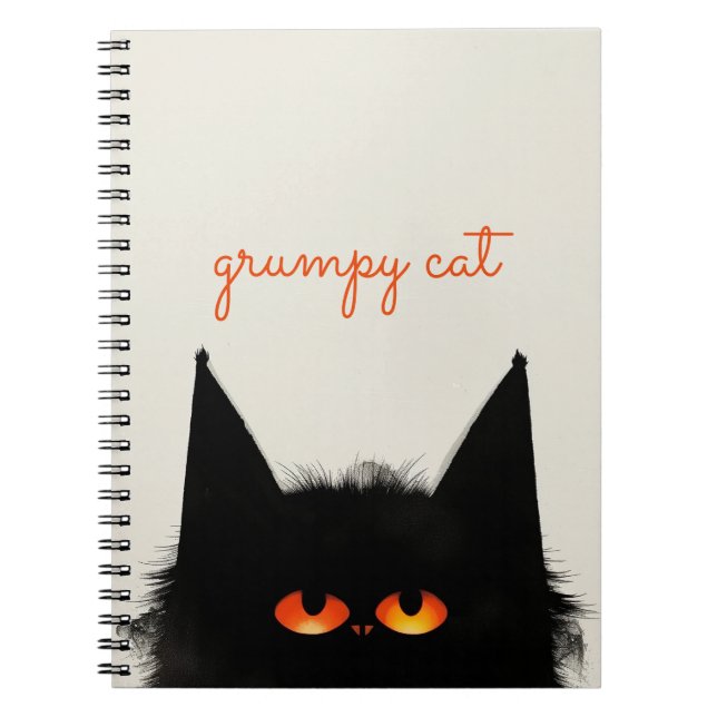 Cuaderno Gato negro gruñón (Frente)