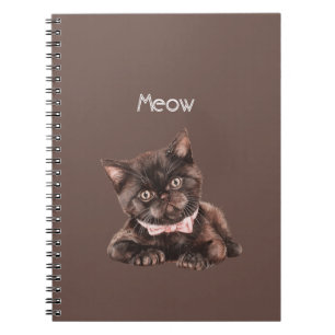 Cuaderno Gato Negro Lazo Rosa