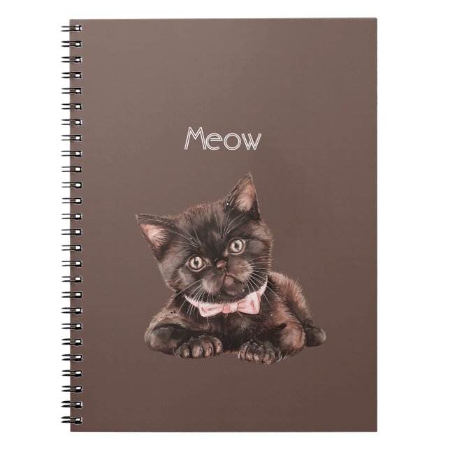 Cuaderno Gato Negro Lazo Rosa (Frente)